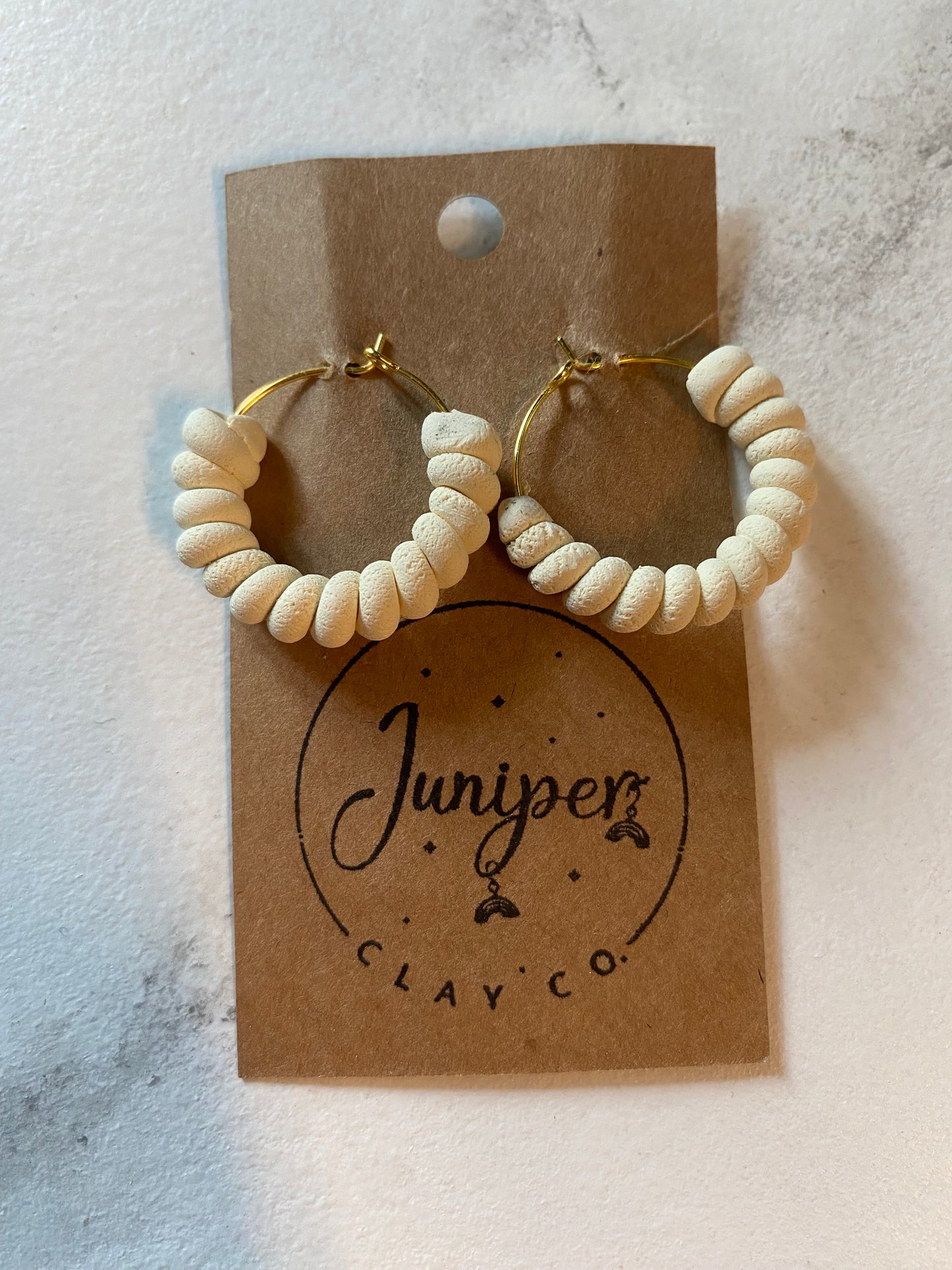 Gold -Chunky Knit Hoops